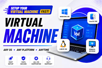 virtual machine setup on vmware, virtualbox, hyper v, esxi and qemu, kvm