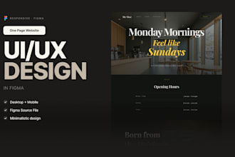 design a modern onepage website in figma
