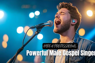 be powerful male gospel singer sing demo rnb pop metal recreate song jingle