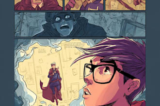 draw you pop culture poster illustration like comic book