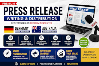 write and distribute your press release to premium germany, australia news sites