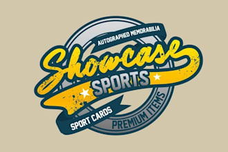 design awesome sports and vintage logo for showcase sports