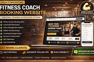 design wix fitness coach booking website personal training scheduling system