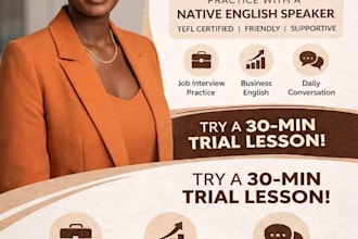 help you speak english for job interviews, work, and daily conversations