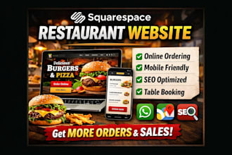 build squarespace restaurant website cafe takeaway food business