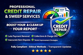 do professional credit sweep, remove late payments, collection and charge offs