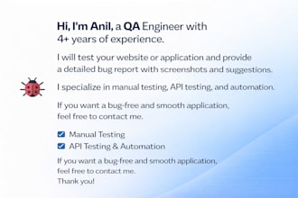 do manual testing, website testing, and bug reporting professionally