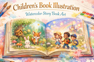 children story book illustration watercolor children kid illustration watercolor