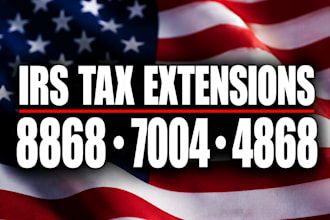 file irs tax extension form 7004, 4868 for llc, business and US tax filing