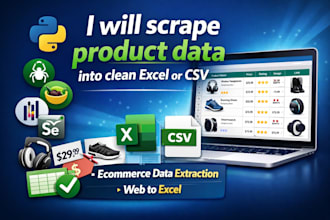 scrape product data into clean excel or CSV