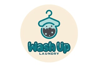 unique modern washing or laundry service logo t shirt design