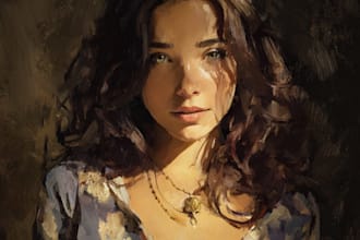 digital portrait painting, oil painting style , portrait