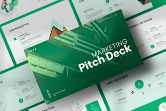 create marketing pitch deck weekly agency presentation, clients sales slides