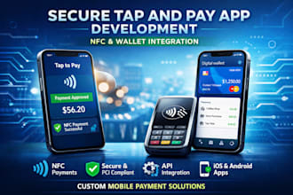 develop a fintech tap and pay app with nfc, wallet, and API integration