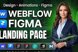 design a webflow website, webflow landing page, animations, and figma to webflow
