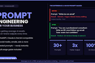 write expert ai prompts and chatgpt prompt systems for your business