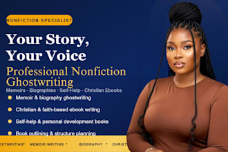 ghostwrite, edit autobiography christian self help ebook biography memoir writer
