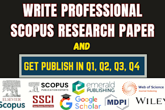 write and publish article in scopus indexed q1 to q4 journal