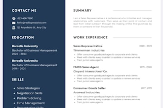 design a modern, professional resume and CV