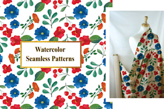 create unique watercolor seamless pattern design