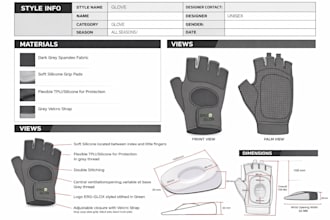 create custom accessories tech packs for gloves mittens and fashion items