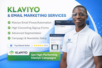 setup shopify klaviyo email flows and automation for ecommerce growth and sales