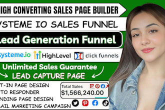 systeme io lead page lead generation funnel, lead capture page gohighlevel