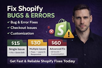 fix shopify bugs errors issues customize shopify store fix code checkout
