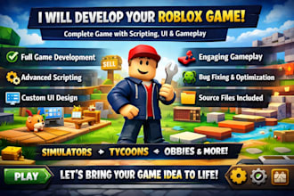 develop complete roblox with scripts ui