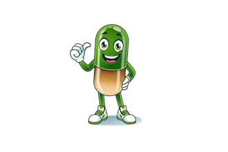 design capsule mascot herbal supplement company logo