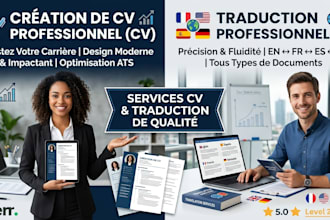 redaction de CV professionnel et de la traduction