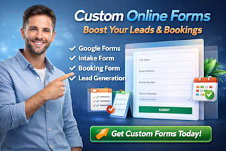 design google order form, booking form, and customer intake form