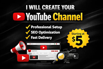 create a professional  youtube channel and setup monetization