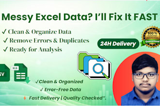 clean, format and organize excel or CSV data
