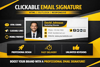 create clickable email signature, email signature HTML, outlook signature