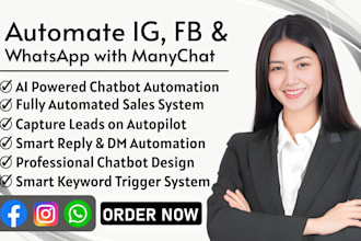 create manychat chatbot for instagram facebook whatsapp automation
