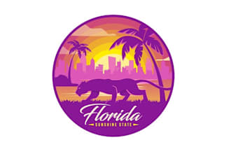 design florida themed embroidered hat patch logo