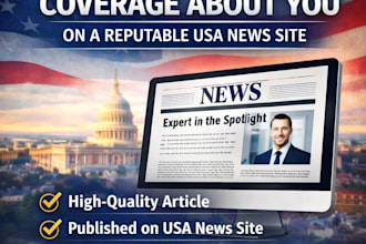 write and publish an eb1a media article about you on a USA news site