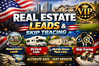provide rv park and mobile home park lists with skip tracing