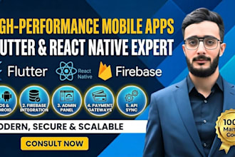 be your expert mobile app developer for flutterflow react native or flutter