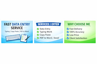 fast typing, typing work, data entry, copy typing, pdf to word