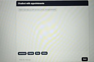 professional chatbot for business with booking system and auto replies