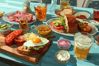 make a food pop art illustration