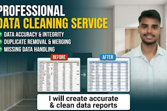 clean, format and transform your messy data into ready to use dataset