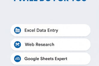 do excel data entry, web research, and google sheets work