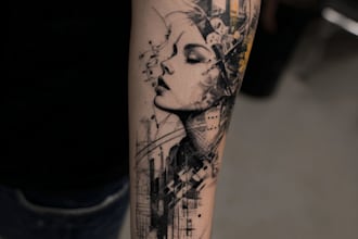design custom anime tattoo or manga tattoo design