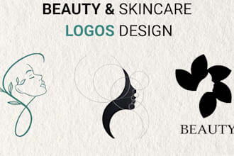 design feminine boho water colour, negative space logo