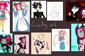 draw your oc or a canon character from the show hazbin hotel in my style