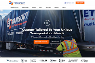 build trucking website, dispatch, logistics cargo website moving company website
