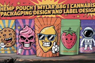 design cannabis packaging, pouch design, cbd packaging and hemp packaging design